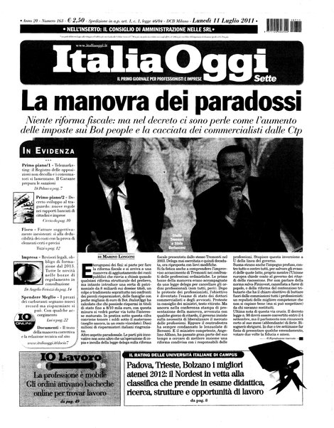 Italia oggi : quotidiano di economia finanza e politica